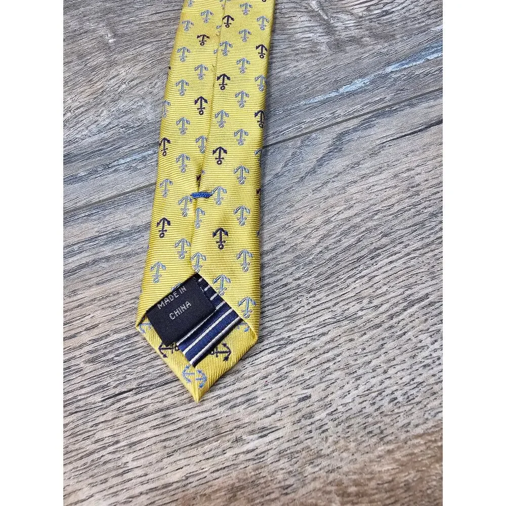 Nautica Silk Yellow Blue Geometric Men's Necktie